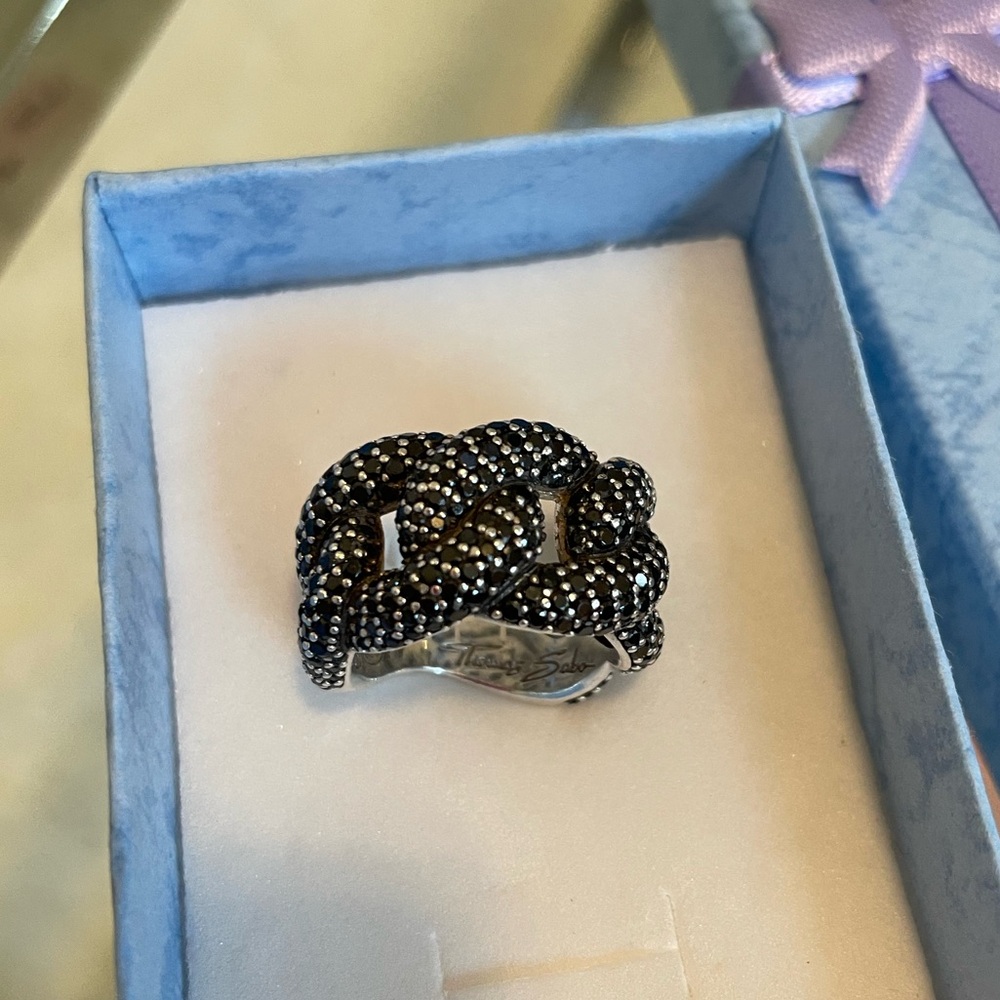 Thomas Sabo Black and Silver Chain ring